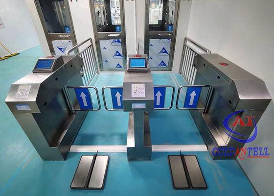 Anti Pinch ESD Turnstile Gate System Double Channel Stainless Steel ESD Wristband Test