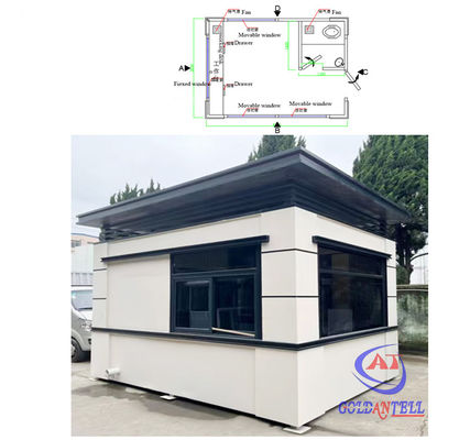 Durable Enviroment Friendly 8.3 Earthquake Resistance Optional Window Toll Booth With Bathroom
