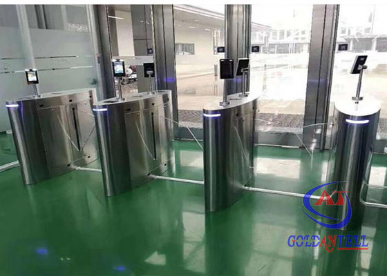 Counter RFID Optical Flap Barrier Turnstile With Face Recognition Half Height
