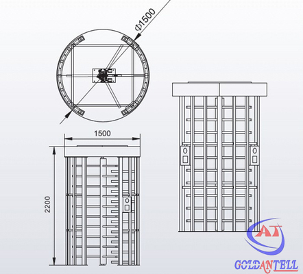 Revolving Security Full Height Turnstile Speed Gate Systems With Card Reader System