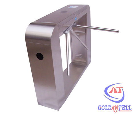 Full Automatic RFID Turnstile Anti Recoil Bridge Slope Cover Tripod Gate IC / ID Card
