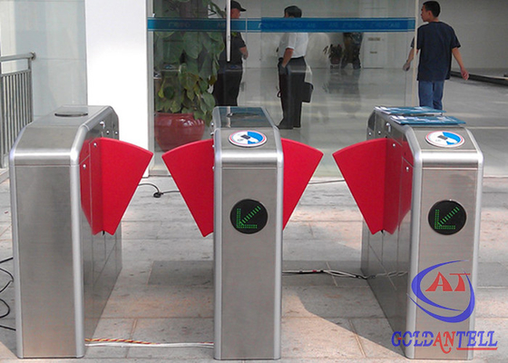 Pedestrian RS485 Security Flap Barrier Barrier Turnstile، 304 # Stainless Steel Gate Barrier System