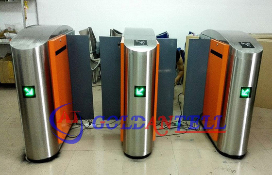 zk access reader Half height or Full High Turnstile Retractable Glass Barrier , speed gate for indoor theater