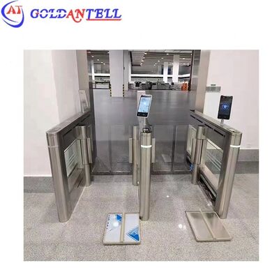 Office Entry 304 Stainless Steel Automatic High Security Pedestrian Access Control Swing Barrier Speed Gate