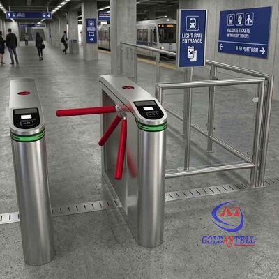 Malaysia LRT MRT Tripod Turnstile QR Code RFID Ticketing Access Control for Public Transit and Theme Park SUS304 CE