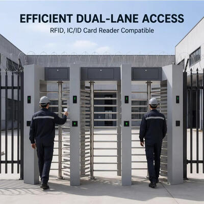 امنیت در فضای باز دو لوله کل ارتفاع چرخ دنده 304 فولاد ضد زنگ کارت RFID تشخیص چهره