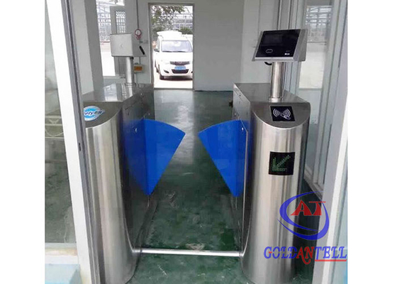 فولاد ضد زنگ اتوماتیک فلپ مانع گردشی با سرعت بالا Rfid با خواننده های اثر انگشت